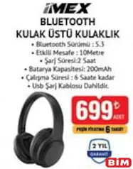 İMEX BLUETOOTH KULAK ÜSTÜ KULAKLIK